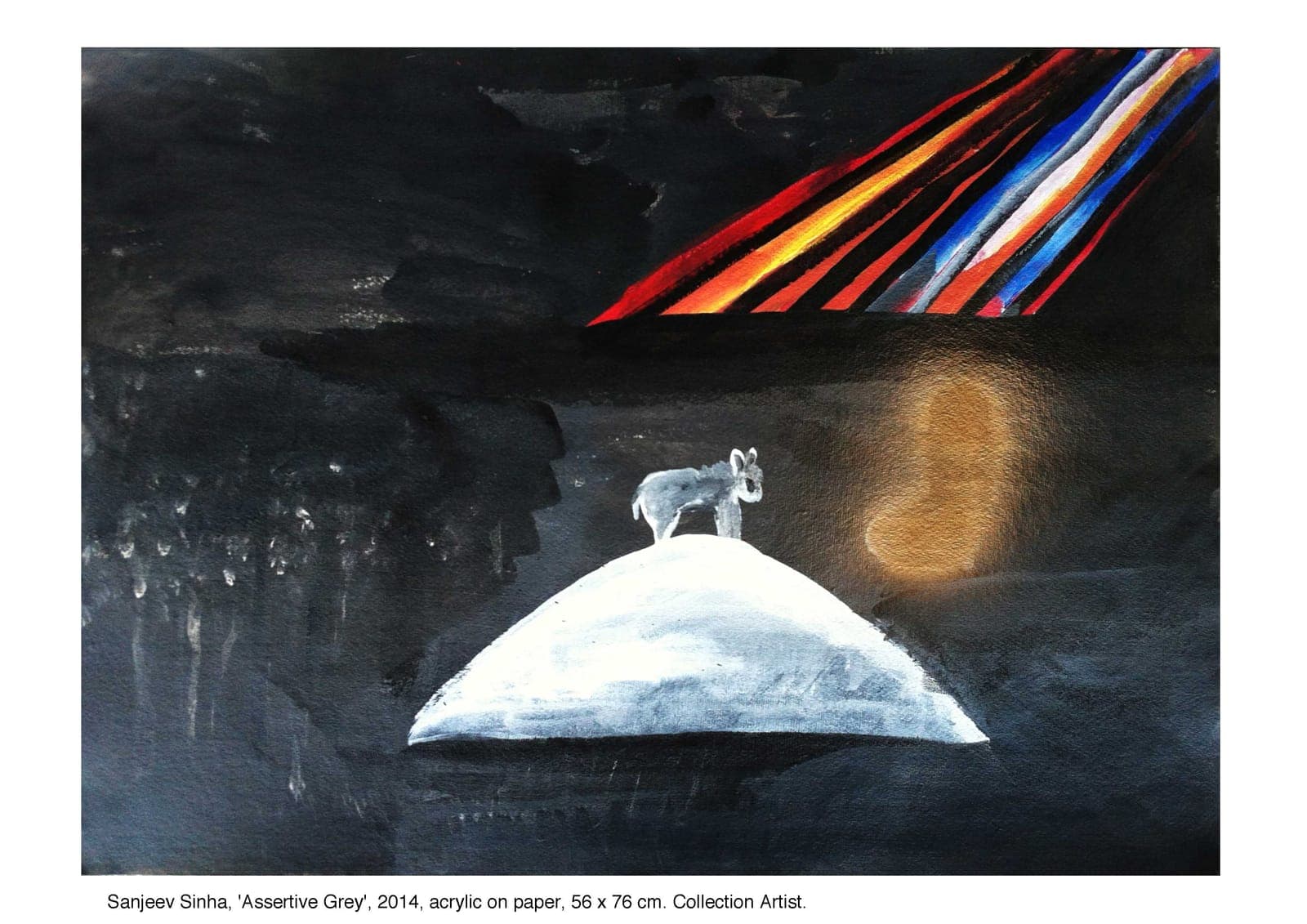 Assertive Grey by Sanjeev Sinha — Acrylic on Paper, 2014 (work 4 of 25)