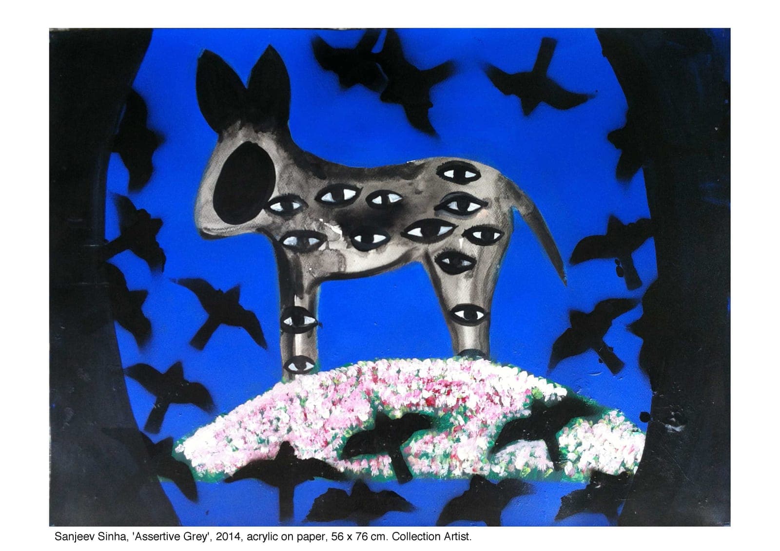 Assertive Grey by Sanjeev Sinha — Acrylic on Paper, 2014 (work 7 of 25)