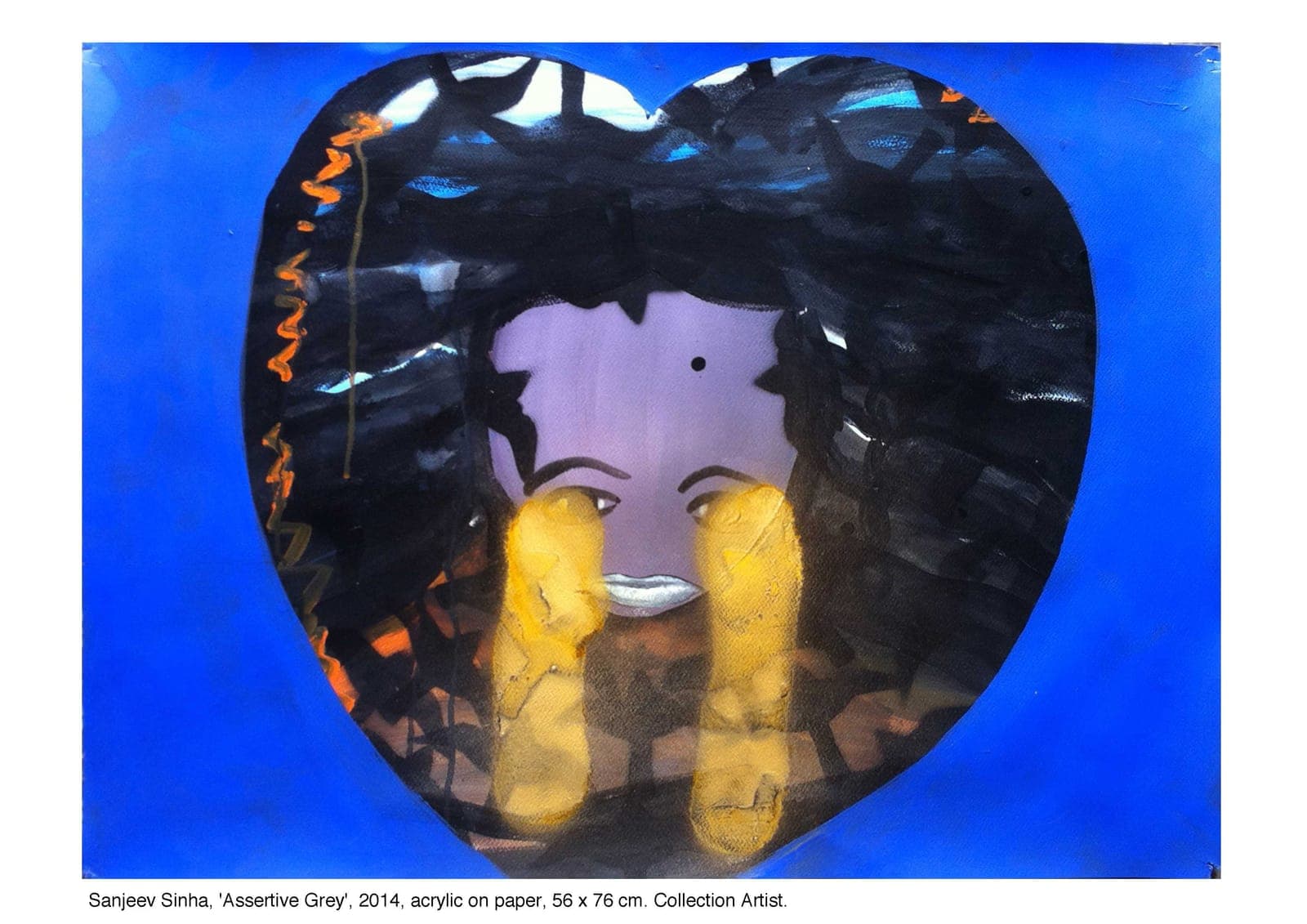 Assertive Grey by Sanjeev Sinha — Acrylic on Paper, 2014 (work 8 of 25)