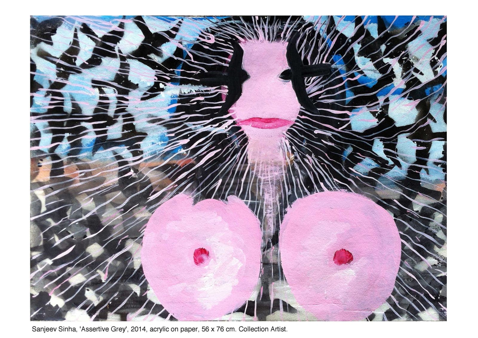 Assertive Grey by Sanjeev Sinha — Acrylic on Paper, 2014 (work 10 of 25)