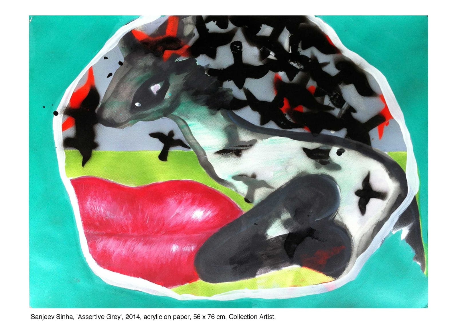 Assertive Grey by Sanjeev Sinha — Acrylic on Paper, 2014 (work 13 of 25)
