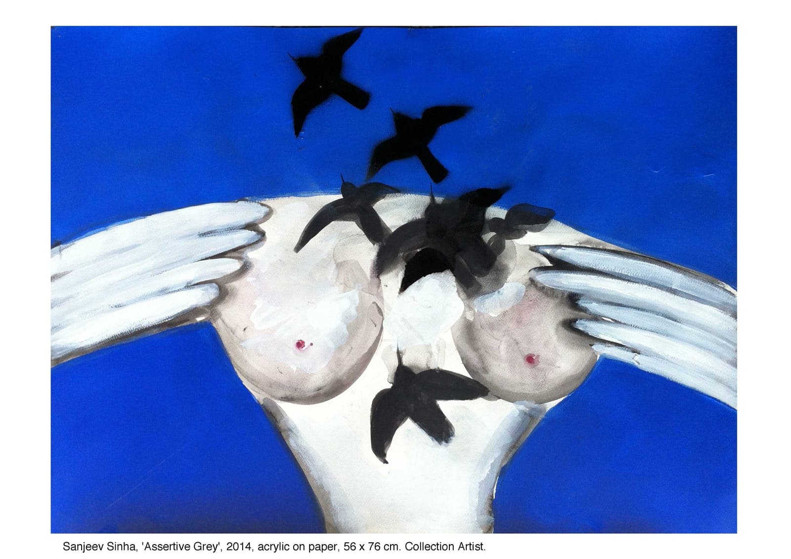 Assertive Grey by Sanjeev Sinha — Acrylic on Paper, 2014 (work 15 of 25)