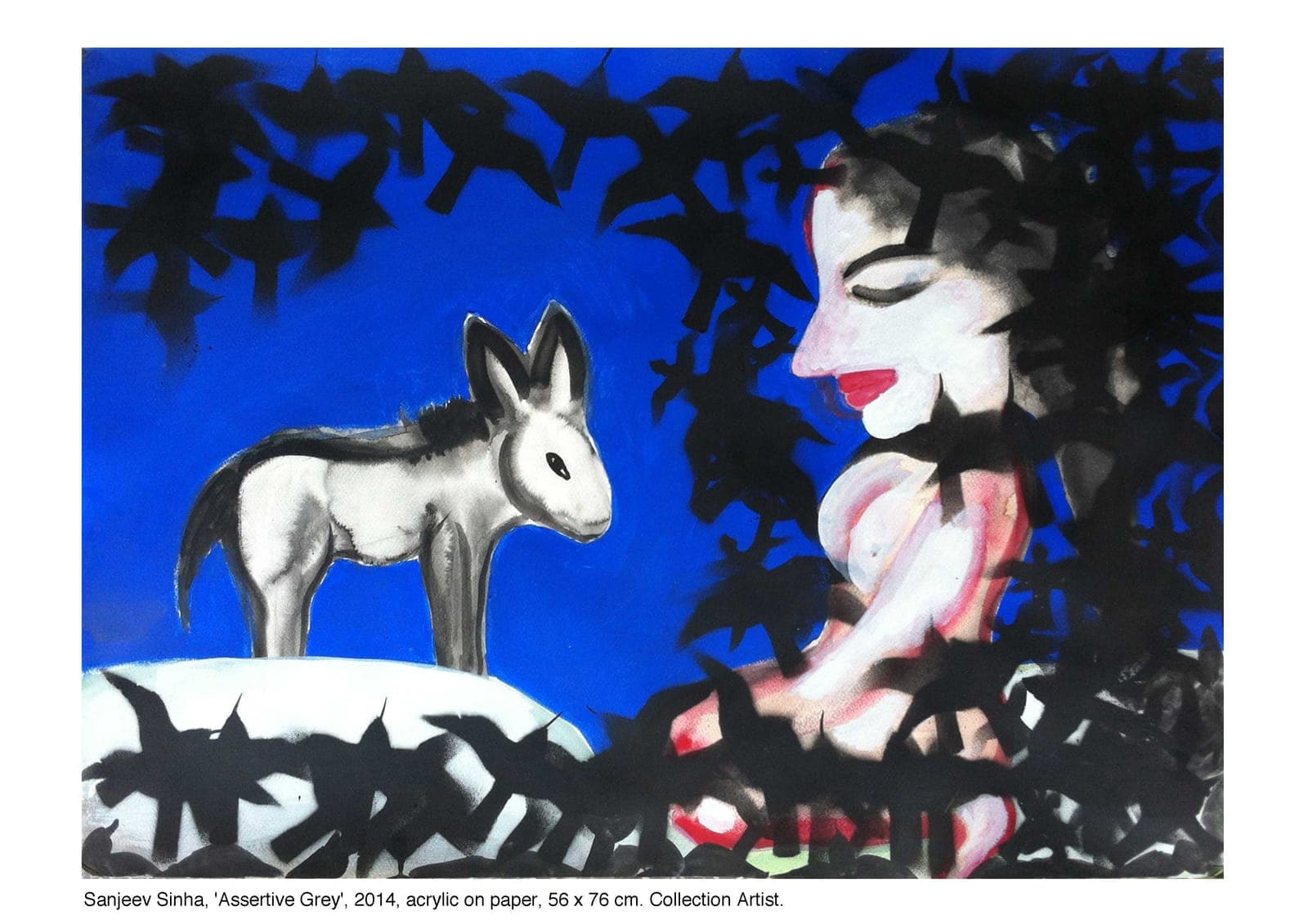 Assertive Grey by Sanjeev Sinha — Acrylic on Paper, 2014 (work 17 of 25)